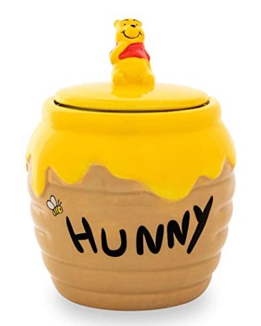 Silver Buffalo Disney Winnie the Pooh Honey "Hunny" Pot Sculpted 3D Hand Painted Ceramic Snack Cookie Jar (Small)