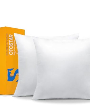 OTOSTAR Pack of 2 Throw Pillow Inserts, 28 x 28 Square Cushion Inner Soft Fluffy Plump Stuffer Cushion Pads White Decorative Pillow Inserts