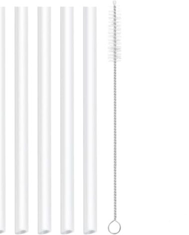 CampTek Replacement Straws Compatible with YETI Rambler 36oz Water Bottle-Accessories Set Include 5 BPA-FREE Straws,1 Straw Cleaning Brush