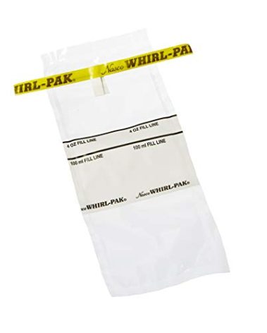 Nasco Whirl-Pak B01062WA Write-On Bag, 7.5cm L x 18.5cm W, 0.057mm Thickness, 118ml Capacity (Box of 500)