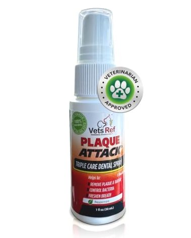Pet Dental Spray, As Seen on TV, Eliminates Plaque & Tartar, Helps with Plaque and Tartar and Provides Instant Fresh Breath - Includes 3 Months' Supply of Peppermint Spray, 1fl. OZ (30ML)
