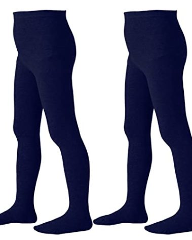 JORMATT 2 Pack Girls Dress Tight Seamless Soft Thick Cotton Leggings Stockings for Baby Girls Toddler Tights Pantyhose, 10-14 Years