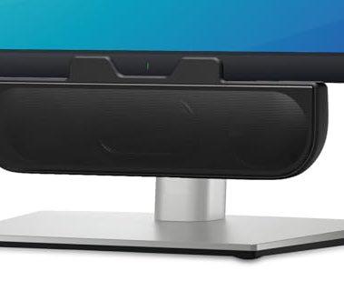 Computer Speakers for Desktop PC, Monitor Speakers, USB Plug-in, Wired, External Speaker for Laptop, Small Computer Soundbar for PC, with Loud Sound, Deep Bass, USB-C Adapter, Easily Clamp to Monitor