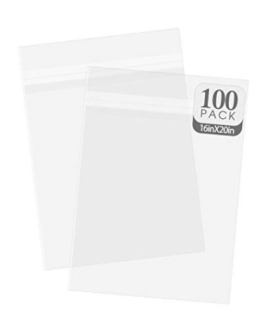Golden State Art, Pack of 100, Acid-Free Crystal Clear Sleeves Storage Bags for Photo Prints Framing Mats Mattes (Bag Size: 16 3/8x 20 1/8 inches for 16x20 Mats)