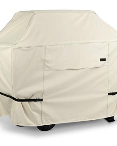 NettyPro Gas BBQ Grill Cover 56 Inch Waterproof 600D Heavy Duty Outdoor Barbecue Cover for Char-Broil, Brinkmann, Nexgrill Grills and More, Beige