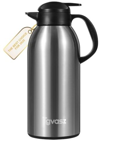 Large and Heavy Thermal Coffee Carafe 102 oz,Fullness Water is 7.3 LB, Insulated Carafe for Hot Liquids,Coffee Carafes For Keeping Hot for Parties/Tea Dispenser Flask(Silver)