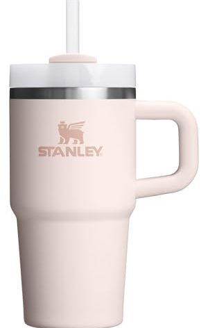 STANLEY Quencher H2.0 Tumbler with Handle and Straw 20 oz | Flowstate 3-Position Lid | Cup Holder Compatible for Travel | Insulated Stainless Steel Cup | BPA-Free | Rose Quartz 2.0