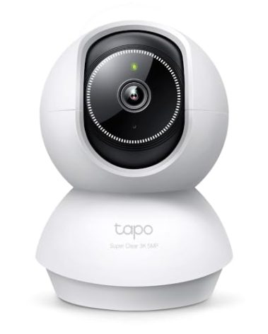 Tapo 3K 5MP Indoor Security Camera for Baby Monitor, Pet Camera w/Smart Motion Tracking, 360° Pan/Tilt, IR Night Vision for Home Security, Works w/Alexa & Google, RoomCam 3K 360°