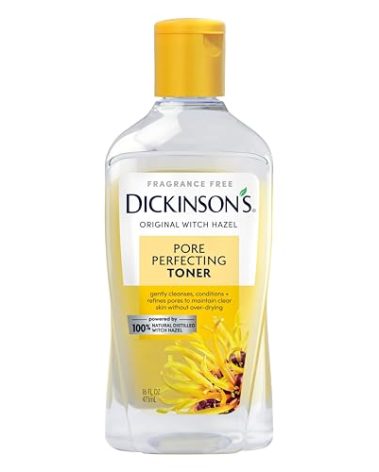 Dickinson's Original Witch Hazel Pore Perfecting Toner, 100% Natural, 16 Ounce Fragrance free