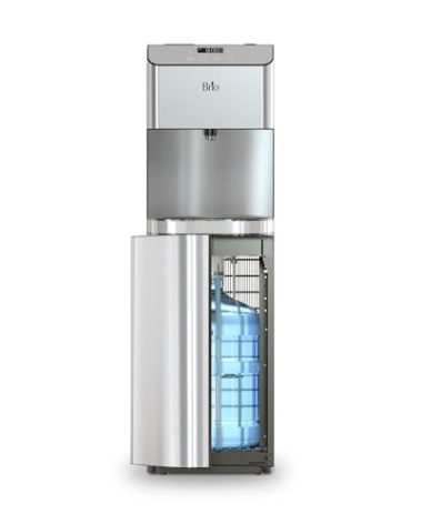 Brio Moderna Bottom Load Water Cooler Dispenser - Tri-Temp, Adjustable Temperature, Self-Cleaning, Touch Dispense, Child Safety Lock, Holds 3 or 5 Gallon Bottles, Digital Display and LED Light