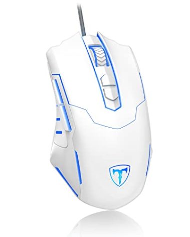 WEEMSBOX Gaming Mouse, Wired Gaming Mice [Breathing RGB LED] [Plug Play] High-Precision Adjustable 7200 DPI, 7 Programmable Buttons, Ergonomic Computer USB Mouse for Windows/PC/Mac/Laptop Gamer-White