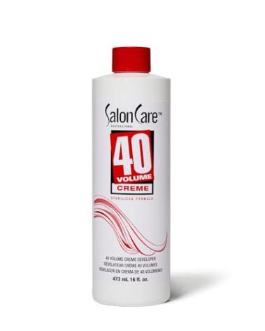 Salon Care 40 Volume Creme Developer, Strong Lift Formula, Easy to Handle Cream Consistency, Can Be Used as a Bleach Booster, 16 oz