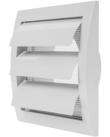 White Exhaust Hood Vent 4'' Inch with Built-in Pest Guard Screen and Flange, White, Air Vent Cover, HVAC Exhaust Vent Duct Cover, Exhaust Cap