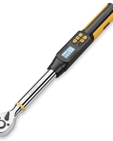 TAGVIT Digital Torque Wrench1/2-Inch Drive, 5-99.57Ft-lb/6.8-135Nm, Electronic Torque Wrench with Preset Value, Data Storage, Buzzer and LED Flash Notification for Car, Truck for Bike Motorcycle Car
