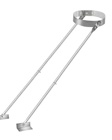 Extended Roof Bracket Kit, Supports 6 -14 inch Chimney Stove Pipe for Stability, Adjustable Extended Roof Brace for Securing 6"-14" Diameter Stove Pipe Silver, Mounting Brackets Adjustable Legs
