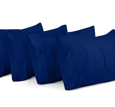 Utopia Bedding Standard Pillow Cases - 4 Pack - Envelope Closure - Soft Brushed Microfiber Fabric - Shrinkage and Fade Resistant Pillow Covers Standard Size 20 X 26 Inches (Standard, Royal Blue)