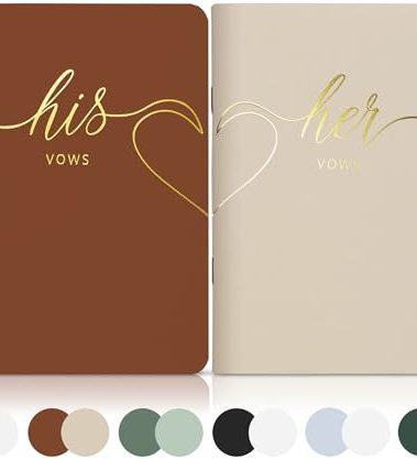 LSSH GmbH Wedding Vow Books,Original Vow Books His and Hers,Perfect Wedding Essentials for Your Wedding Day,28 Pages, 5.5" X 4" (Terracotta & beige)