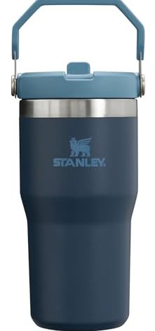 Stanley IceFlow Flip Straw Tumbler with Handle 20 oz | Twist On Lid and Flip Up Straw | Leak Resistant Water Bottle | Insulated Stainless Steel |BPA-Free | Navy