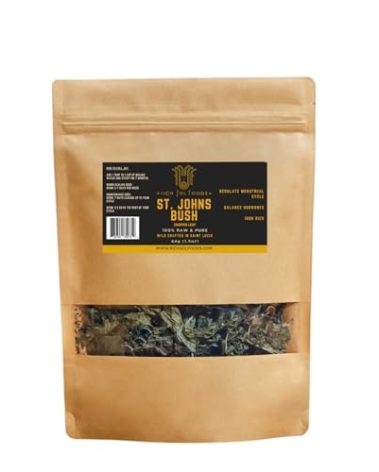 Rich Sol Foods St. John’s Bush Hormone Balance tea for Women, Menstrual Cramp Relief, PCOS and Fibroid Support, Fertility Supplements for Women, Loose-Leaf Herbal Tea, 44g