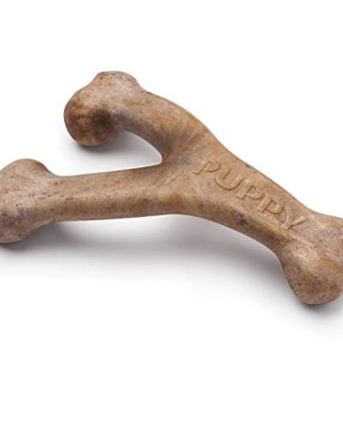 Benebone Puppy Wishbone Dog Chew Toys, Softer for Modest Chewers, Made in USA, Medium