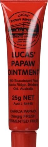 Lucas Papaw Ointment 25g - Soothing Lip and Skin Healing Balm with Fresh Fermented Carica Papaya, Natural Ingredients, Suitable for All Skin Types - Made in Australia
