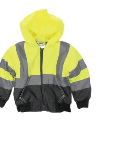 VISWERX Children’s Hi-Vis Quilted Bomber Jacket – Safety Reflective Jacket for Kids, Cold Weather Insulated Jacket