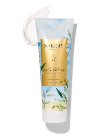 NAKERY Body Butter Anti Aging Moisturizer - Body Cream Skin Tightening Cream & Neck Firming Cream, Moisturizing Cream & Neck Tightening Cream for Body & Face Cream for Dry Skin 300ml(Seaside Serenity)