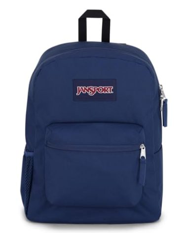 JanSport Cross Town Backpack 17" x 12.5" x 6" - Simple Bag for Everyone with 1 Main Compartment, Front Utility Pocket - Premium Class Accessories - Navy