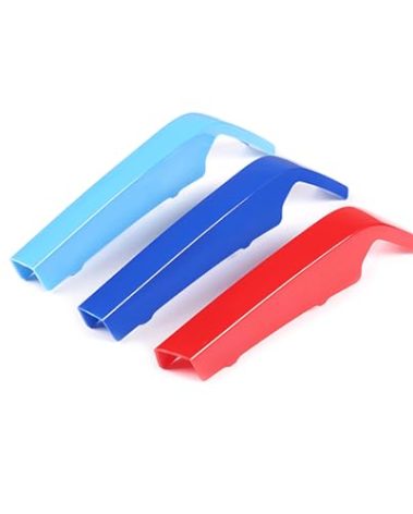 Zufoty 3PCS Car Grille Inserts, Automotive M-Colored Trim Strip Mesh, ABS Snap-on Front Mid-Grid Grill Trims for 2020-2021 G20 G28 3 Series 8-Beam Grille