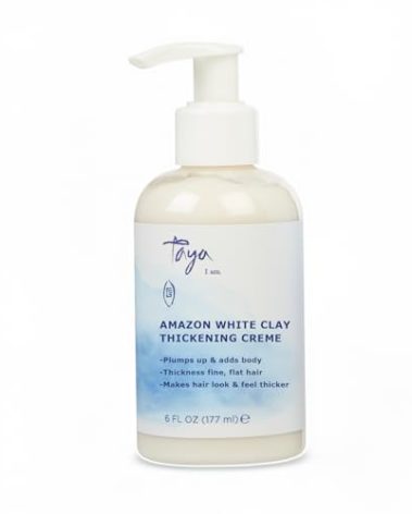 Taya Amazon White Clay Thickening Crème - Weightless Styling Cream for Fuller Hair - Sulfate and Paraben Free Natural Hair Care for Women (6 fl oz)