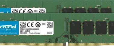 Crucial 32GB Kit (16GBx2), 288-pin DIMM, DDR4 PC4-19200,