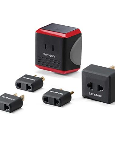 Samsonite Converter/Adapter Kit With Pouch, Black/Red, One Size