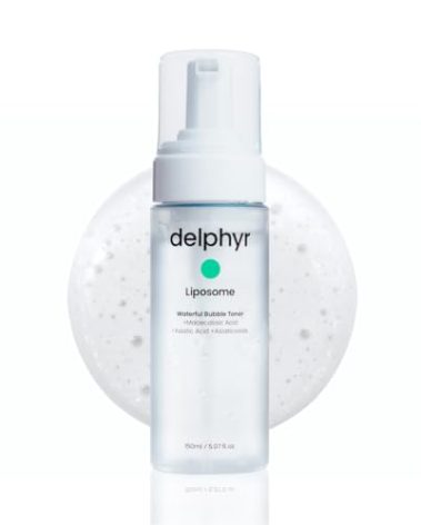 delphyr Liposome Waterful Bubble Serum, Hydrating Foaming Toner for Sensitive Skin with Centella Asiatica TECA, Korean Skincare for Trouble Care (5.07 fl. oz, 150ml)