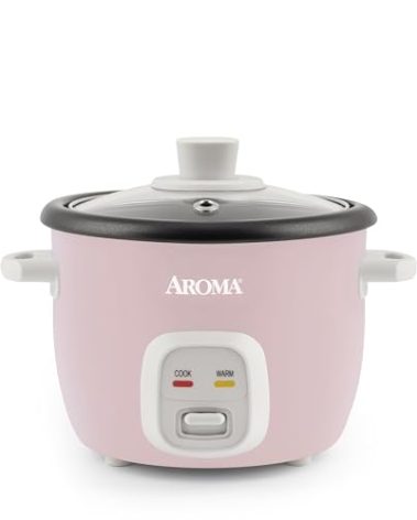 Aroma Housewares 4-Cups (Cooked) / 1Qt. Rice & Grain Cooker (ARC-302NGP), Pink