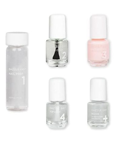 Dazzle Dry Mini Kit 4 Step System - Strawberry Macaron, a semisheer pale strawberry with lavender undertones. (5 Piece Kit / 5 Manicures)