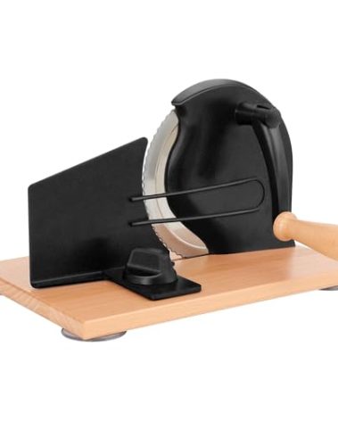 CAWIU Manual Bread Slicer with Hand Crank- Adjustable Thickness Bread Cutter for Even Slices, Perfect for Homemade Sourdough, Sandwich, and More, Black