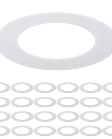 24 Pack Goof Rings for 4 Inch Recessed Lights, Outer Diameter 6.5”, Inner Diameter 4.13”, Matte White Recessed Lighting Trims for Down Light, Durable Plastic Design, Flush Mount