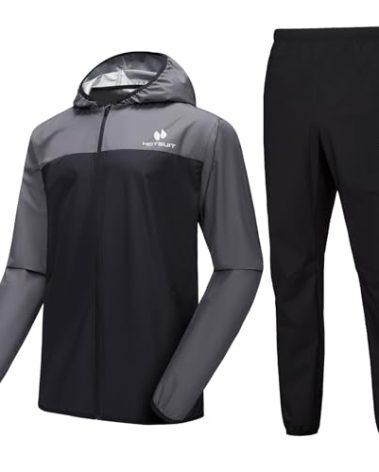 HOTSUIT Sauna Suit for Men Sweat Suits Gym Workout Exercise Sauna Jacket Pant Full Body, Gray, XL