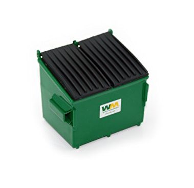 First Gear White and Green Waste Management Refuse Bin