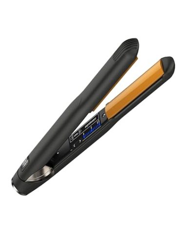 GLAMPALM Hair Straightener 1" Ceramic Volumizing flat iron Infused with Vita C, Korea's No.1 Professional Salon Tool, Curved Plates, Dual Voltage, 11 Heat Settings(220°–450°), 25s Fast Heat-Up (GP202)