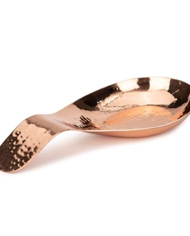 Thirstystone Large Hammered Stainless Steel Penny Copper Colored Spoon Rest. Measures 9.75” x 4.25” Large Enough for Ladels
