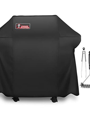 Kingkong 7106 Cover for Weber Spirit 200 and 300 Series Gas Including Grill Brush, Tongs and Thermometer