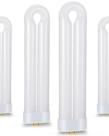 Kittmip Bug Zapper Replacement Bulb 15 W U Shaped Twin Tube Bulb Indoor Outdoor Bug Zapper Light with 4 Pin Base(White,4 Pieces)