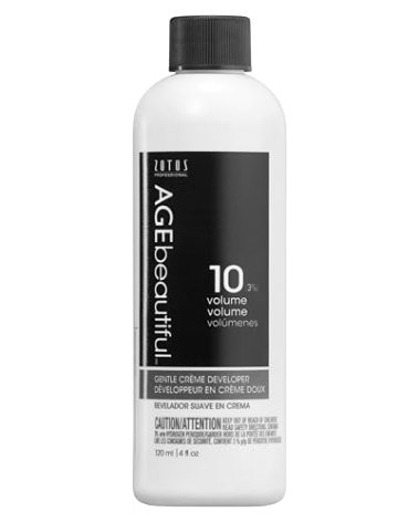 AGE beautiful 10 Volume Gentle Creme Hair Developer | For Permanent Hair Color Dyes, Toners, Lighteners | Professional Salon Coloring | Long Lasting Haircolor | 4 Fl Oz