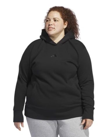 adidas Women's Size All SZN Fleece Loose Hoodie, Black, 3X Plus