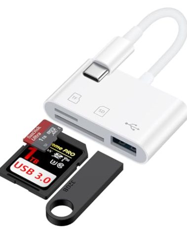 USB C SD Card Reader for Samsung Galaxy S25 S24 FE Ultra S23 S22 S21,High Speed Type C Micro SD Memory Card Reader USBC to SD Card Reader Adapter for Google Pixel 9 Pro 8 7, iPhone 16 15 Pro Max/Plus