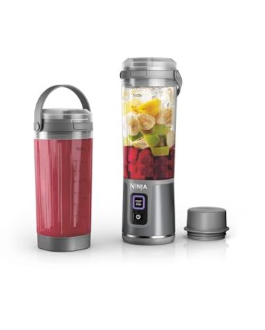 Ninja Blast Portable Blender & Accessories, Cordless, 18oz. Vessel, Personal Blender for Shakes & Smoothies, Leakproof Lid & Sip Spout, USB-C Cord, Dishwasher Safe Parts, BPA Free, Grey, CL155AGY