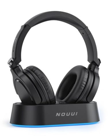 Wireless Headphones for TV Watching, TV Headphones Wireless for Seniors with Transmitter Charging Base, Over ear Bluetooth Headset No Audio Delay, HIFI Stereo, 65H Playtime, Gifts for Parents/Elderly