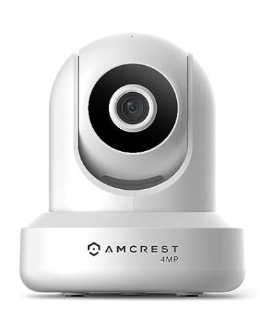 Amcrest 4MP ProHD Indoor WiFi, Security IP Camera with Pan/Tilt, Two-Way Audio, Night Vision, Remote Viewing, 4-Megapixel @30FPS, Wide 90° FOV, IP4M-1041W (White)