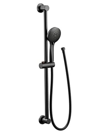 Moen Showering Matte Black Eco-Performance 5-Function Handheld Shower with 30-Inch Slide Bar and 69-Inch Hose, 3558EPBL